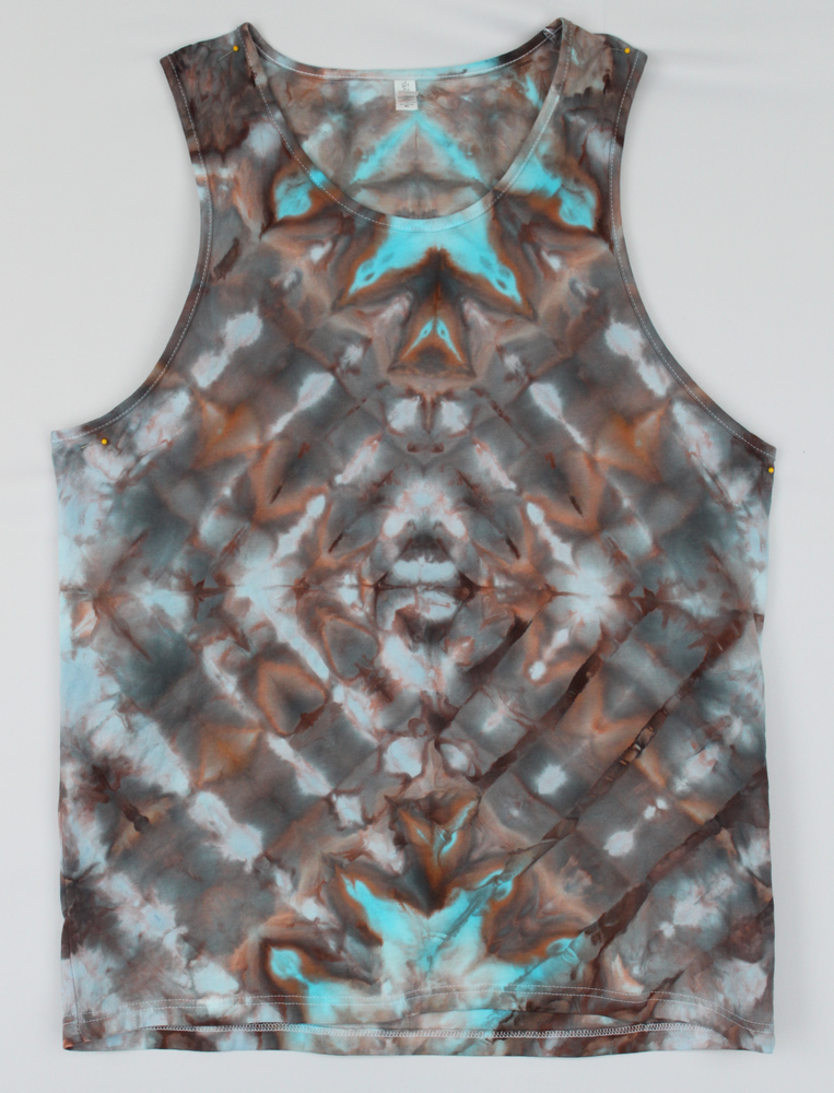 Men's Tank top size XL - Water's Reflection shibori